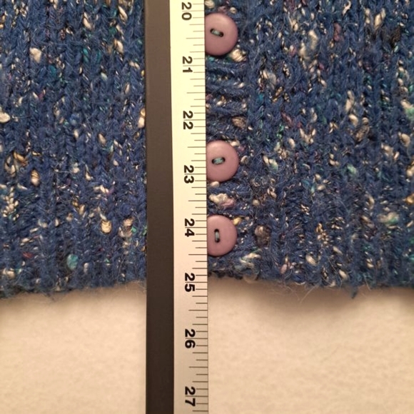 Santana Novelty Sweater Cardigan Blue Speckle Wool Blend Chunky Grandma … - Picture 9 of 10